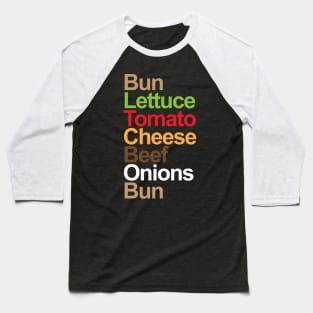 Burger Breakdown Baseball T-Shirt